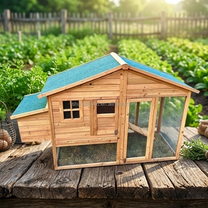 SDC014 Modern Luxury Eco-Friendly Wooden Villa <b>Pet</b> House Outdoor Print Pattern Horizontal Sliding Closure Large Chickens All - Product Image 1