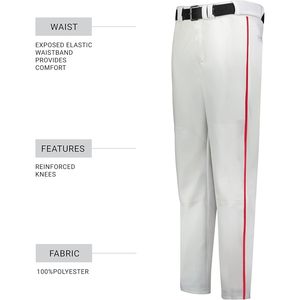 Pantalon de sport personnalisé pour homme avec bordure, confort et performance pour le baseball, le softball et le fastpitch, vêtements de baseball et de softball pour homme - Product Image 3