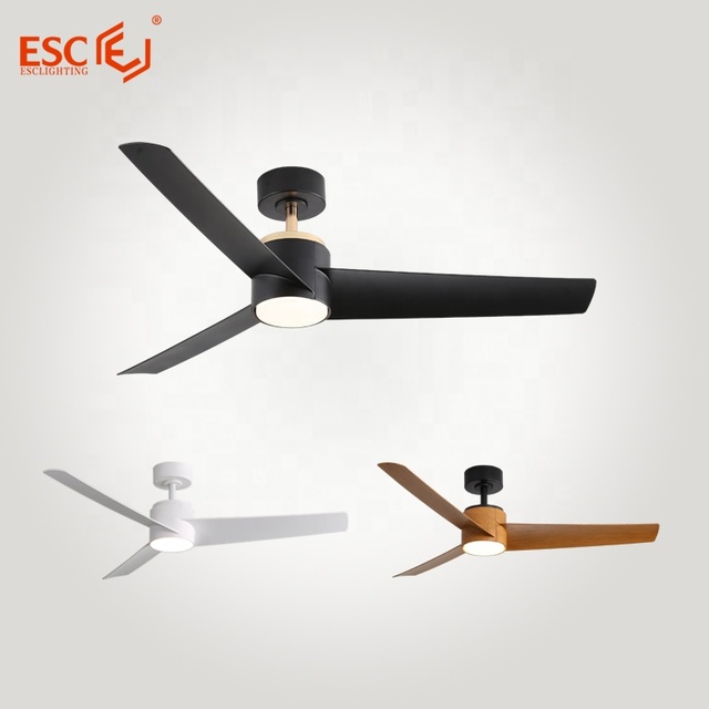 ESC House Hold Bldc Copper Motor Ceiling Fan Modern 52 Inch Close Mount Commercial Led Ceiling Fans with Light