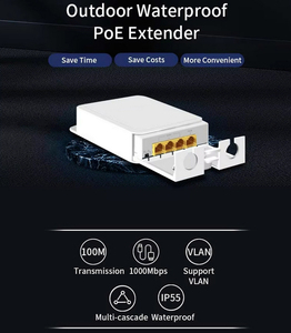 Murah 30w tahan air 4 Port 10/100/1000M Poe Extender 4 Port untuk Kamera CCTV - Product Image 3