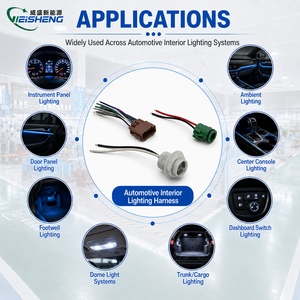 Kabel Soket Lampu 2-Pin T10 / W5W dengan Kabel Hitam/Putih untuk Pencahayaan Interior Mobil - Product Image 2