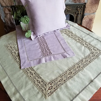 Nappe en lin florale, teint à couleur unie, populaire, 1 pièce
