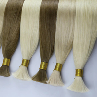 Produits en gros, extensions de cheveux humains en vrac, 100% cheveux vierges russes lisses et soyeux, non traités