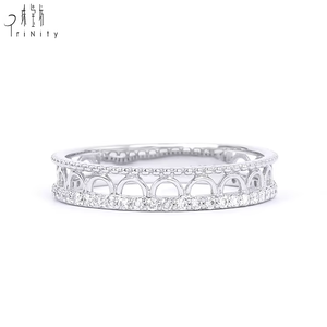 Anillo de Eternidad de Diamantes Naturales en Oro Blanco Sólido de 18K, Diseño Clásico, Minimalista, Hecho a Mano, Venta al Por Mayor en China - Product Image 2