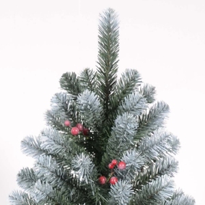 Árbol de Navidad Artificial Flocado con Luces LED, Diseño Realista, Base Incluida, Bayas Rojas para Decoraciones Navideñas - Venta al por Mayor - Product Image 4