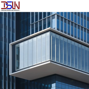 Modern Modular Fireproof & Insulating Tempered Glass & Aluminium <b>Curtain</b> Wall for Office Buildings Hospitals Direct Manufacturer - Product Image 1