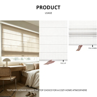 Persianas Romanas Modernas de Tela de Alta Calidad, Persianas Enrollables, Persianas para Ventanas, Interiores, Balcón, Dormitorio, Oficina, Semiopacas, Inalámbricas