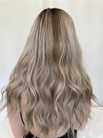 Perruque Full Lace à Raie Centrale Ondulée avec Dentelle Suisse Transparente Blond Clair, Perruques en Cheveux Humains Naturels