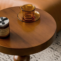Table basse en bois personnalisable de style Wabi Sabi, tables d'appoint rondes pour salon, luxe