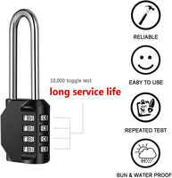 Cadenas de sécurité à combinaison à 4 chiffres en alliage de zinc poli de haute qualité et durable de l'usine AJF pour armoire de gym/vestiaire - Nouveauté !