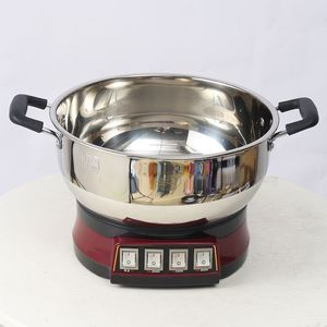 Electric Hot Pot Stainless Steel Multifunctional Steaming Cooking 800W <b>Power</b> Base With Lid And Handles For Home Use - Product Image 3