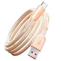 Câble de données USB-A/Type-C entièrement transparent 100W à charge rapide pour téléphones Android Honor, tablettes et voitures