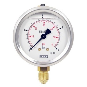 Manomètre radial BSK High YN40 en acier inoxydable, rempli d'huile, précision de 0,25 %, plage 0-450 PSI, garantie 1 an - Product Image 3