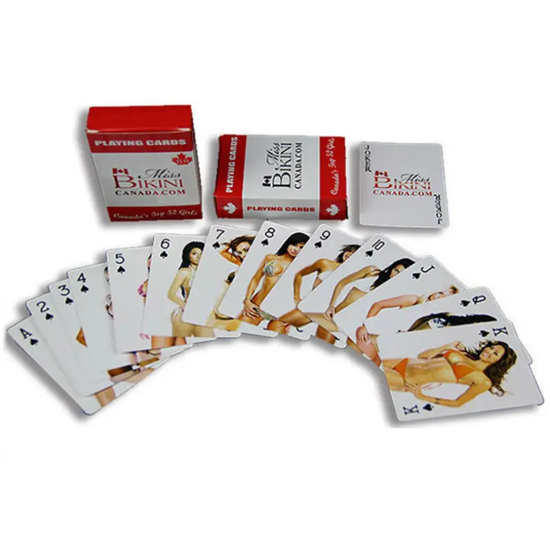 고품질 섹스 소녀 성인 동물 섹시한 포커 세트 사용자 정의 저렴한 일본 누드 종이 카드 금속 상자