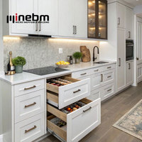 Desain Lemari Dapur Modular Mewah Grosir, Furnitur Rumah Kayu, Papan Melamin, Lemari Dapur Dinding Modern Gaya Shaker