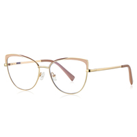 Visualmate Gold, lunettes de luxe pour femmes, style œil de chat, monture en métal, lunettes bloquant la lumière bleue, Gafas Opticas, lunettes