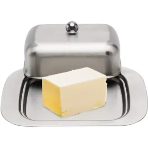 Excellent review Stainless Steel Durable Butter Dish with Lid Solid Cheese Container