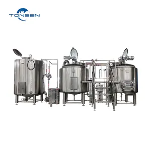 Tonsen Micro Beer Brewing Systems 500L Capacity 2000L 5000L 100L 700L Capacities PLC Pump Pressure Vessel Gear Alcohol