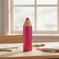 Bouteille d'eau pour enfants en forme de crayon, 280 ml, en acier inoxydable, thermos isotherme, logo personnalisé, école, voyage
