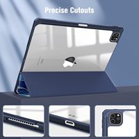 Étui rigide en acrylique pour iPad Pro 12,9 pouces 6ème génération 2022-2018 et étui pour iPad Air 13 pouces 2025/2024 avec support pour stylet intégré