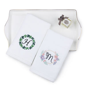 Fabriek Direct Goedkope Katoenen Badstof Witte Hand Gezicht Handdoek Met Fancy Borduurwerk - Product Image 4