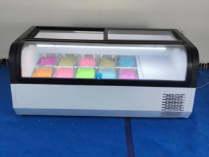 Vitrine Réfrigérée de Comptoir pour Crèmes Glacées, Congélateur de Présentation à Refroidissement Direct avec Verre Anti-Buée, Petit Réfrigérateur de Comptoir pour Gelato - Product Image 1