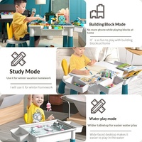 Table de construction multifonctionnelle en plastique pour l'éducation de la petite enfance, jouets de puzzle à grandes pièces, bureau d'apprentissage pour les enfants de 4 à 6 ans