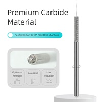 HYTOOS Fraise à ongles en carbure de tungstène XF 2,3 mm Mini Baril Rotation Bidirectionnelle pour Élimination du Gel Acrylique Manucure Pédicure