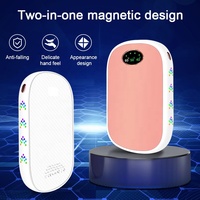 Calentador de manos magnético creativo con división, luz colorida, 2023 mah, gran capacidad, portátil, USB, Banco de energía, novedad de 20000