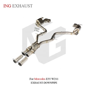 Système d'échappement Cat-Back Valvetronic en acier inoxydable ING avec tuyau en Z pour Mercedes-Benz <span class=keywords><strong>E55</strong></span> W211 5.5L 70mm Performance Vente en gros - Product Image 3