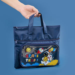 Sac de tutorat d'art en toile de grande capacité pour les élèves du primaire sac à dos pour garçon Style fermeture éclair pour les devoirs dossier de papiers d'examen - Product Image 2