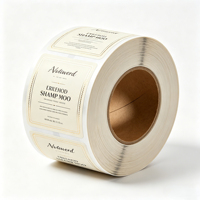 Étiquettes autocollantes en vinyle imperméables personnalisées de luxe avec bordure dorée, résistantes aux UV, écologiques, anti-huile, pour shampooing