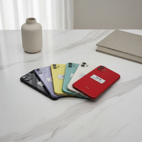 Coques arrière pour iPhone 11 12 13 14 Pro Max, 8 Plus, X, XR, XS Max, avec vitre arrière, porte-batterie et cadre intermédiaire, boutons latéraux