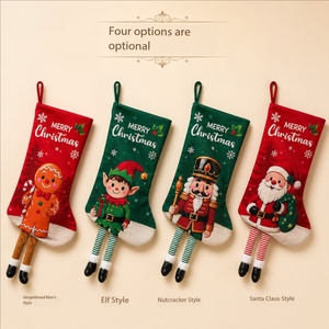 <span class=keywords><strong>Chaussettes</strong></span> <span class=keywords><strong>de</strong></span> Noël Harmony 3D Leg Design avec imprimé Père Noël, elfe, casse-noisette et pain d'épices, <span class=keywords><strong>chaussettes</strong></span> cadeaux <span class=keywords><strong>de</strong></span> Noël en velours - Product Image 2