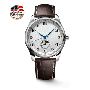 Reloj de Pulsera de Doble Esfera con Fase Lunar Automática, Elegante y de Lujo, Correa de Cuero Genuino, Acero Inoxidable, Reserva de Marcha - Product Image 1