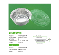 WB 8.4 Oz 250ml Contenant alimentaire jetable en aluminium argenté avec couvercle en plastique pour mini-cupcakes, mini-tartes, tartes aux œufs et pâtisseries