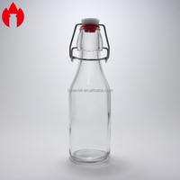 Botol kaca cetak bening kustom digunakan untuk minuman bir anggur jus Soda