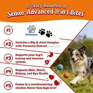 OEM/ODM 11'i 1 Arada Köpek Ödül Maması, Doğal 11'i 1 Arada Çok Fonksiyonlu Yaşlı Köpek Takviyeleri, Deri ve Tüy Sağlığı + Bağışıklık Sistemi için - Product Image 5