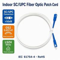 Cordon de raccordement en fibre optique simple mode simplex pour intérieur, 2 mètres