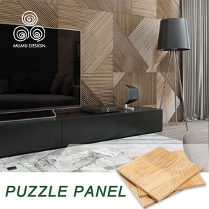 MUMU 3D Groove Thiết Kế Nội Thất Gỗ Gỗ <span class=keywords><strong>Clad</strong></span> Trang Trí Gỗ <span class=keywords><strong>Wall</strong></span> Panels Cho Nền Bức Tường - Product Image 3