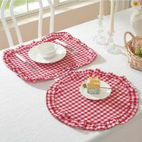 Sets de table en tissu de coton, décoration de table, sets de table ronds/rectangulaires, couleur unie, sets de table pour table à manger, 30x45cm
