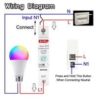 EARU ELE 1/2P Tuya Wifi Zigbee Disjoncteur intelligent MCB avec mesure de consommation kWh, minuterie, relais et voltmètre pour maison connectée EAYCBM