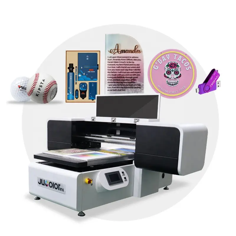 Jucolor 완전히 지능형 광고 6090 UV 플랫 베드 프린터 캔버스 전화 케이스 합판