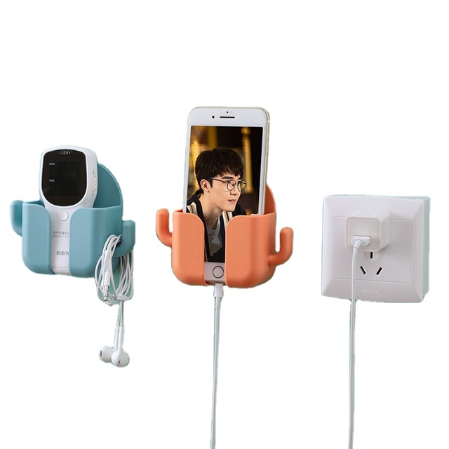 Phone Mobile Desktop Organizer Remote Control Acrylic Cell Brown Wooden Box Holder Letter Longer Bigger Size Stand Storage Rack