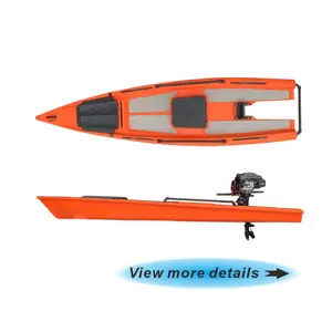 2022 hot sale 4m 14ft high quality river sea solo skiff boat fishing kayak with motor skiff boats