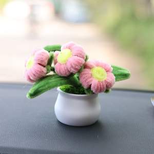 Macetas <span class=keywords><strong>de</strong></span> <span class=keywords><strong>Flores</strong></span> Artificiales Hechas a Mano con Limpiapipas Jarrey, Mini Plantas en Maceta para Decoración <span class=keywords><strong>de</strong></span> Escritorio <span class=keywords><strong>de</strong></span> Coche, Adorno <span class=keywords><strong>de</strong></span> Regalo, Mini Bonsái - Product Image 5