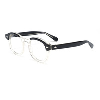 Gafas de bloque de luz azul de acetato de fibra de alta calidad para hombres y mujeres, gafas de lujo, montura óptica de diseñador de marca redonda Vintage