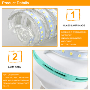 Tiết kiệm năng lượng xoắn ốc dẫn bóng đèn E26/E27 dẫn Ngô Ánh sáng bóng đèn 5W 7W 12W 20W 30W bóng đèn huỳnh quang thay thế dẫn CFL đèn - Product Image 5