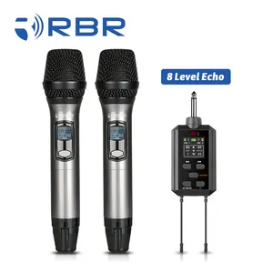 Microphone portable sans fil UHF à synchronisation infrarouge D15E dynamique avec écho pour enseigner et chanter