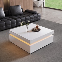 Meubles de salon modernes minimalistes de luxe léger, table basse carrée en marbre naturel BTCT019 pour usage domestique ou hôtelier